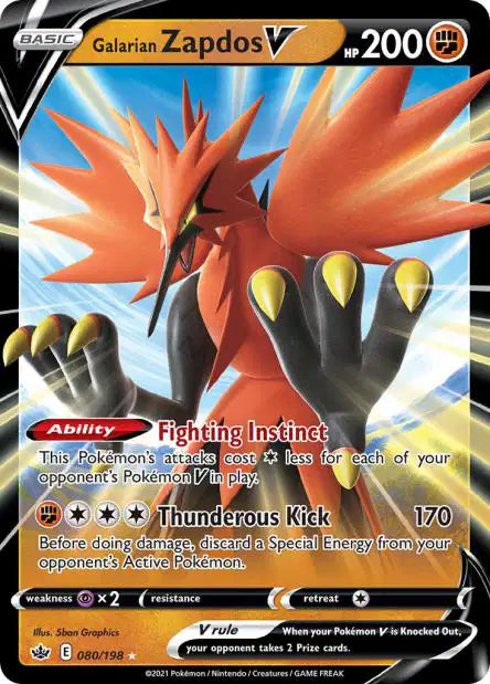 080/198 Zapdos V ANGLAIS - Anglais